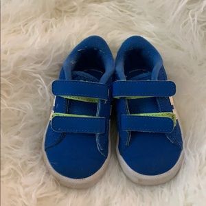 Adidas blue and yellow sneakers kids